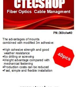 Fiber optics cable managment 40pcs self adhesive White color